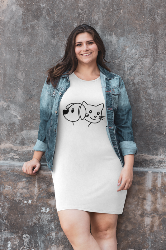 Dog&Cat T-shirt Dress 100% Cotton