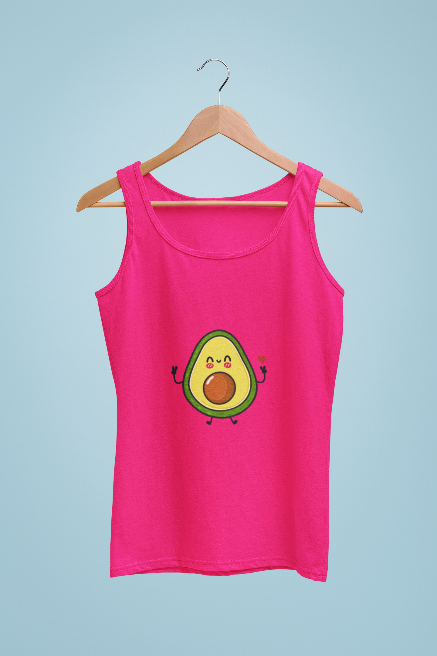 "Avocado Love" Playful Graphic Tank Top - 100 % Cotton