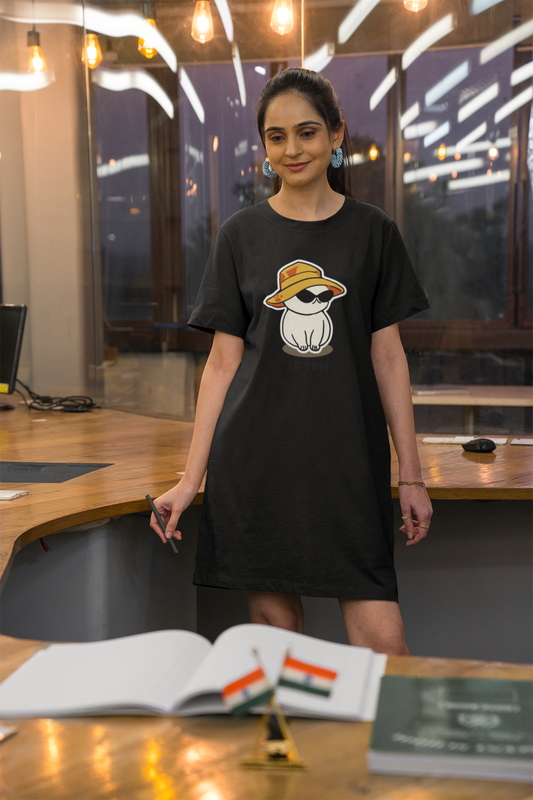 "Cool Cat" T-Shirt Dress - 100% Cotton